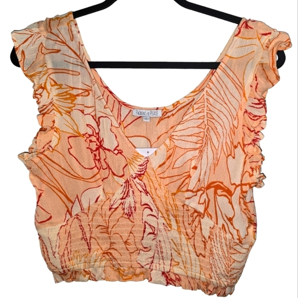 Patrons of Peace Floral Crop Top, Size Small - Picture 1 of 6